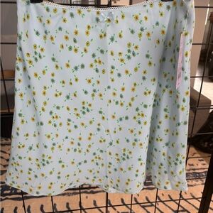 Wild Fable Light Blue Floral Mini Skirt NWT